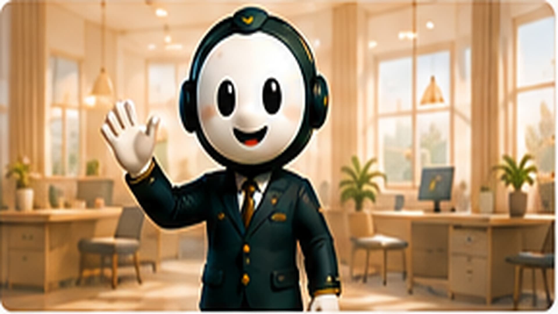 Hello vestido de Front Desk Agent