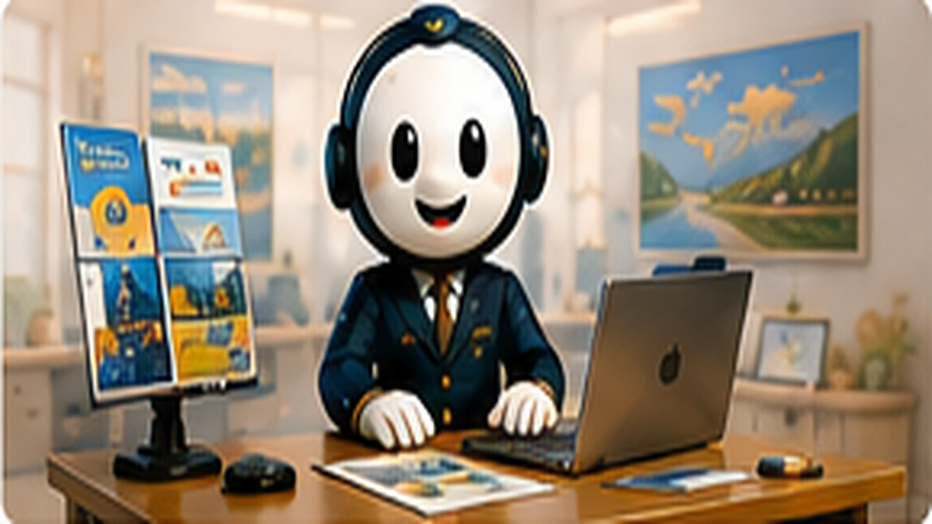 Hello vestido de Consultor/a de Viagens